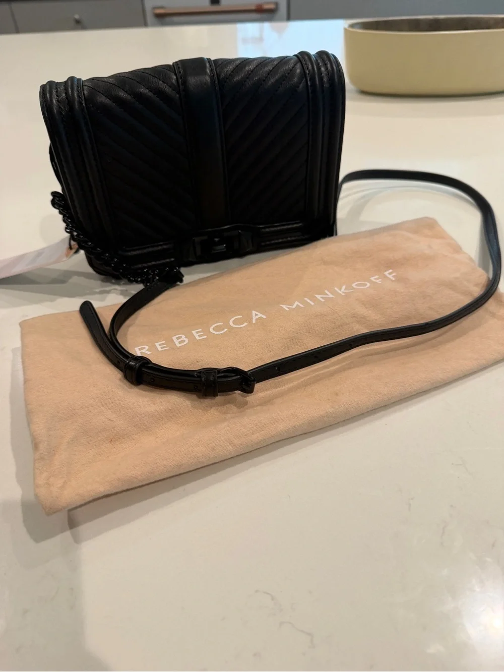 NWT Rebecca Minkoff Black Quilted Crossbody Bag